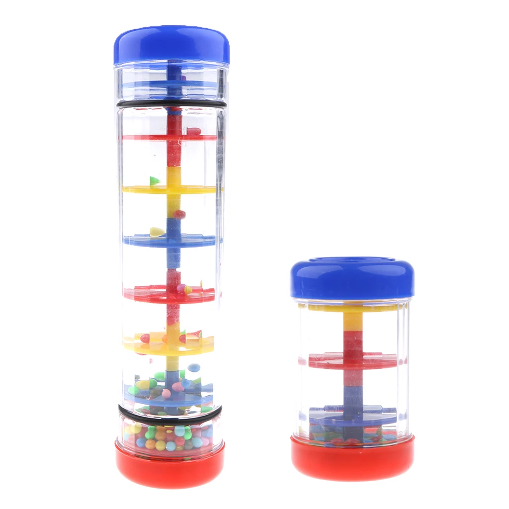 2pcs Colorful Rainmaker Rain Stick Rattle Toy Kids Musical Toys