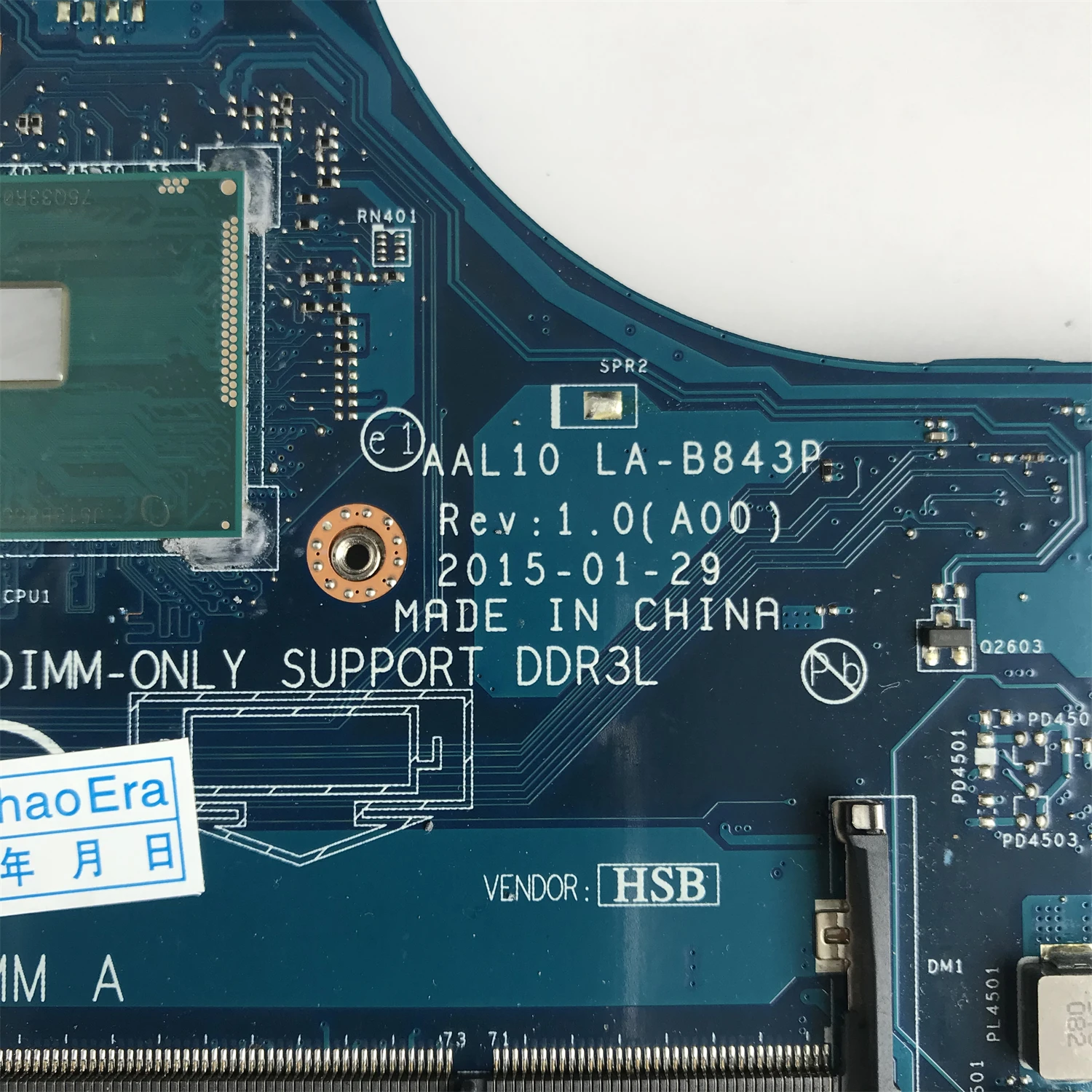 Placa-mãe do Portátil para Dell Inspiron Cn0f0fc6 0f0fc6 F0fc6 F0fc6 3458 3558 5458 5558 5758 Aal10 La-b843p I35005u Cpu Teste de 100 - Imagem 2