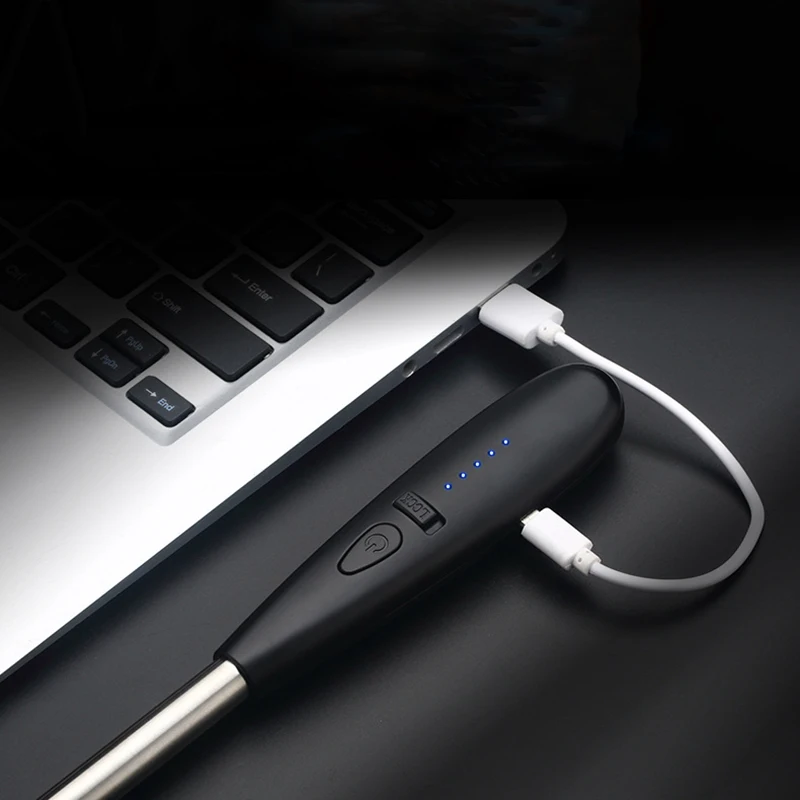 USB Перезаряжаемый дуговой зажигалки подарок Ветрозащитный Электрический металлический корпус газовая зажигалка кухня открытый барбекю кемпинг огонь стартер