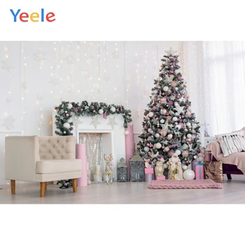 

Christmas Tree Wooden Wall Sofa Light Carpet Baby Birthday Backdrop Photography Custom Photographic Background For Photo Studio