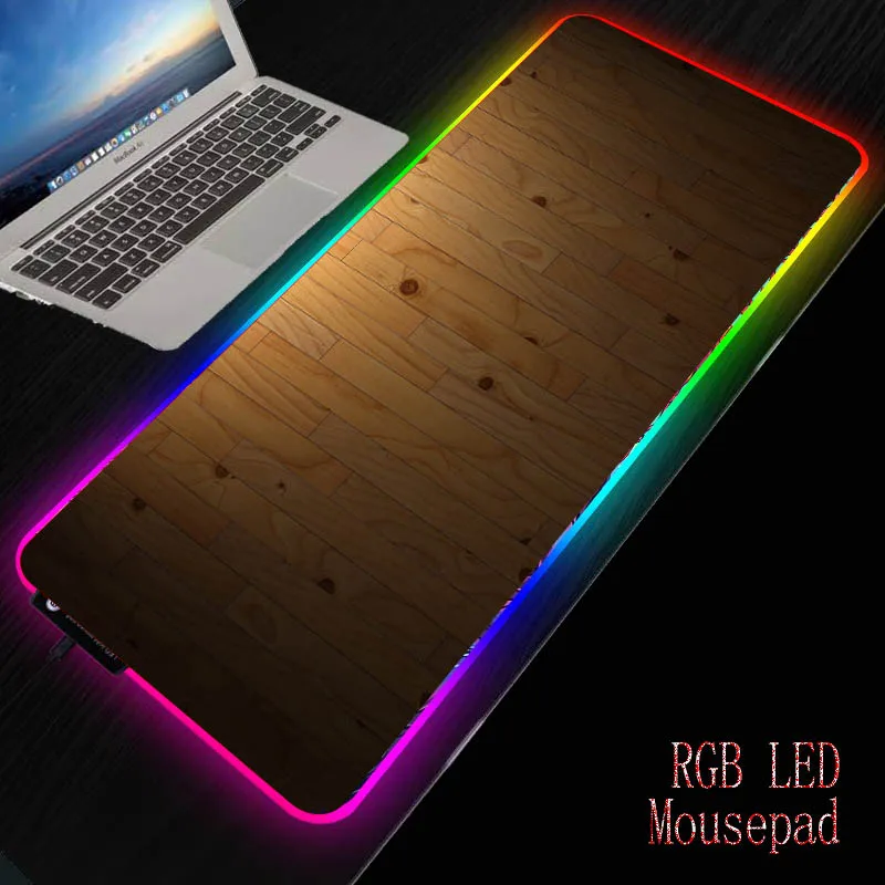 Большой игровой коврик для мыши Mairuige с деревянной текстурой RGB компьютерный
