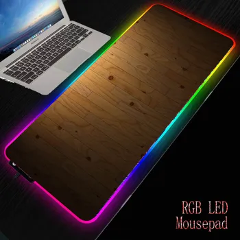 

Mairuige Wood Texture RGB Large Gaming Mouse Pad GamerComputer Mousepad LED illumination Keyboard Desk PC Mause Pad With Backlit