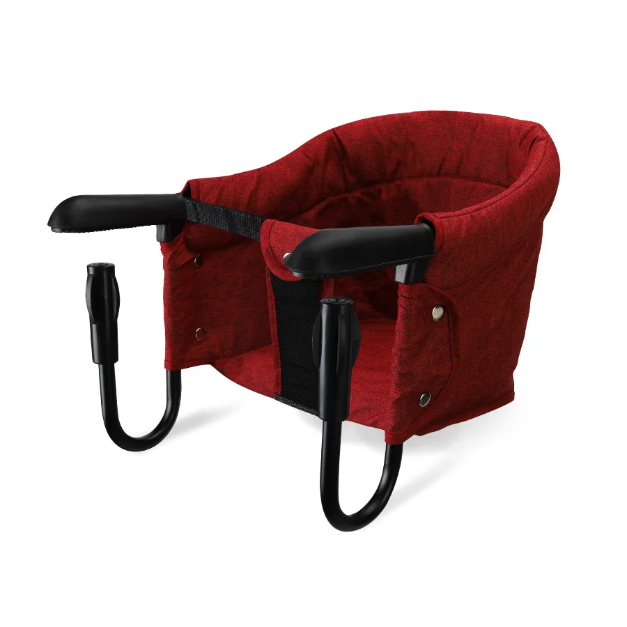 Детский стульчик для кормления, переносное кресло для младенцев с пятиточечным ремнем безопасности, обеденный стул-бустер, детский крючок, чехол для сидения, дети едят - Цвет: Красный