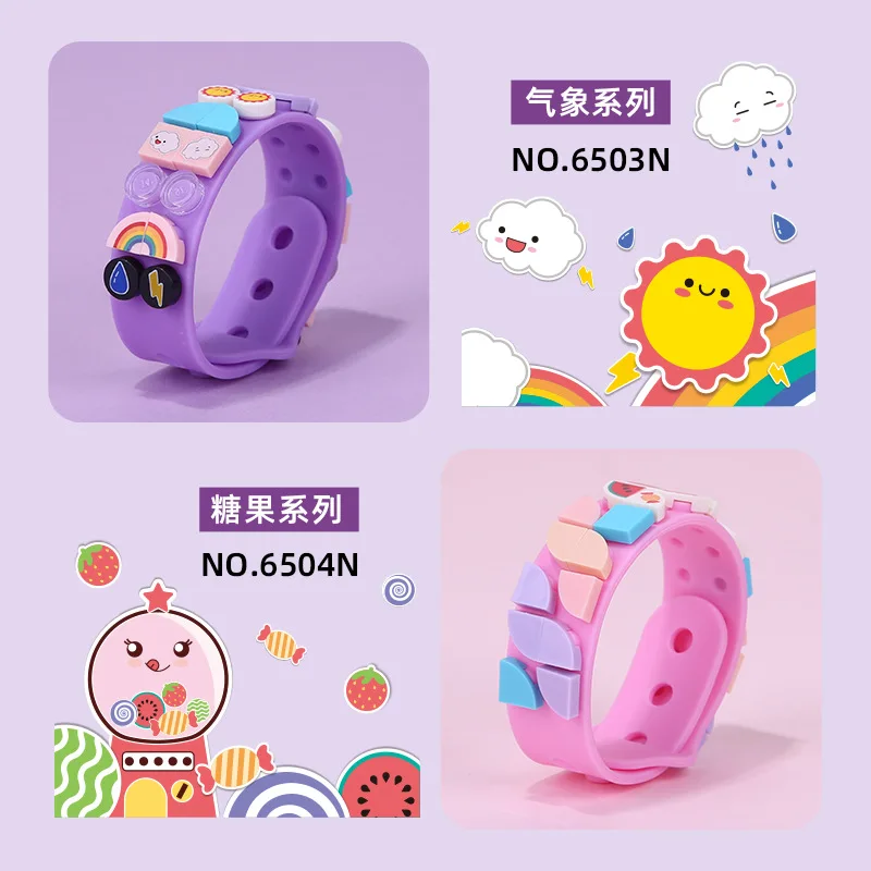 Креативный DIY Dots Bricks детский блочный браслет регулируемый длина Обучающие