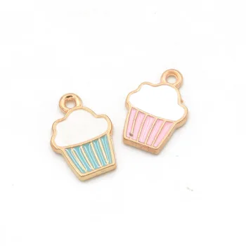 

10pcs 11*16mm Two Color Drop oil metal alloy ice cream amulet pendant DIY bracelet necklace jewelry making