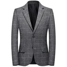 Мужской костюм Slim Fit Стильный Модный повседневный деловой хлопковый Блейзер пиджак плюс размер M до 4XL мужские блейзеры Мужской Блейзер Пальто