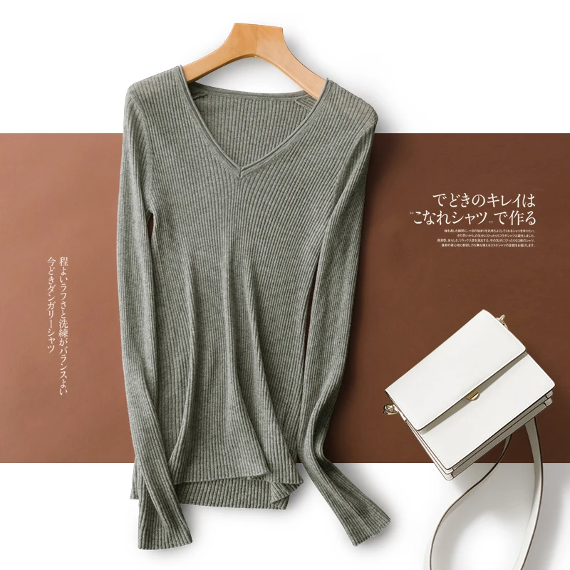 VOGGIN Sweater for Women Long Sleeve V Neck