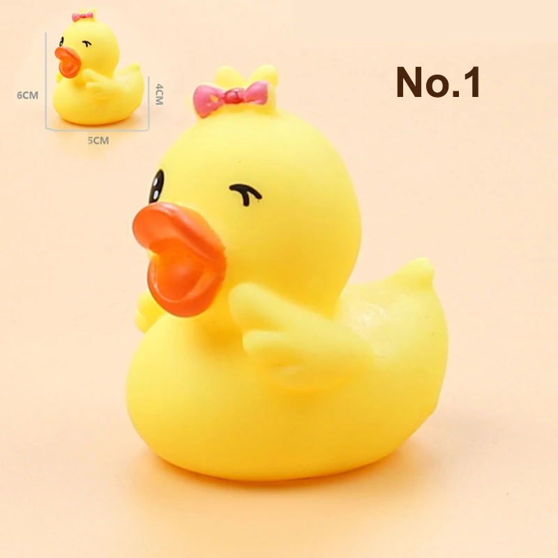 100pcs Big Size Baby Shower Toys Squeaky Rubber Ducks Swimming Pool Floating Animal Shape Water Toys for Children