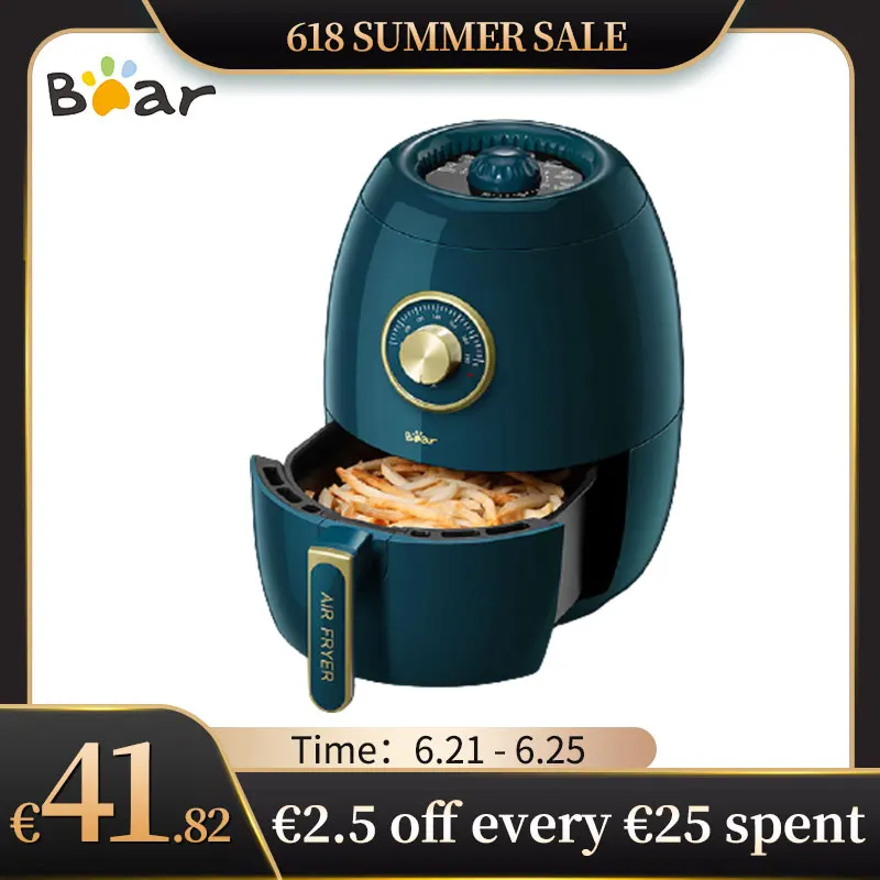 Bear freidora de aire inteligente, 1350W, 3L, multifunción, para pollo, patatas fritas, olla para freír