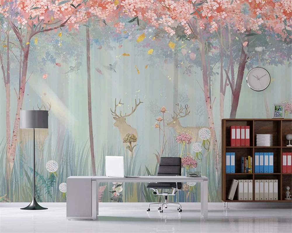 beibehang Customize new floral modern bedroom study living room TV background wallpaper papel de pared wall papers home decor chinese style wallpaper classical calligraphy and painting chinese style living room study background wall restaurant hotel