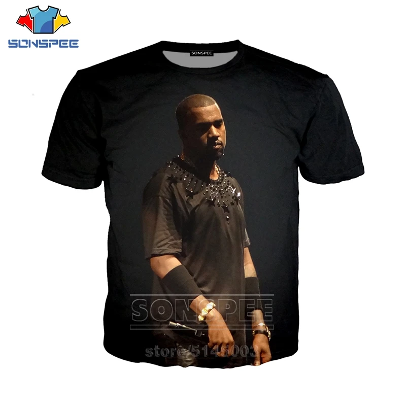 Kanye Omari West футболка Новинка для мужчин женщин толстовка 3D принт Рэппер мода короткий рукав О образным вырезом хип хоп Топ уличный пуловер C009-1