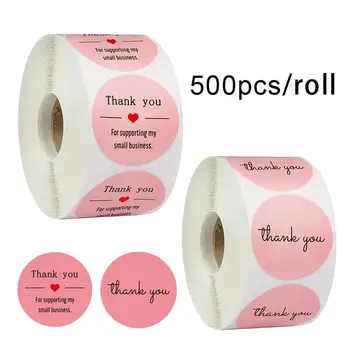 

500PCS/Roll of Label Stickers for Customers' Gifts Durable Convenient Thank You Stickers Decals Paste in multiple places