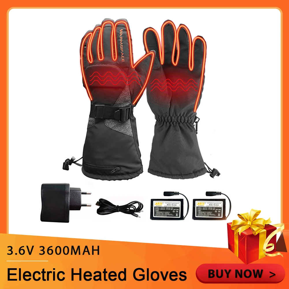 

Electric Heated Gloves With 4000mAh Rechargeable Battery Powered Heat Gloves Waterproof Winter Thermal Warm Gloves For Outdoors