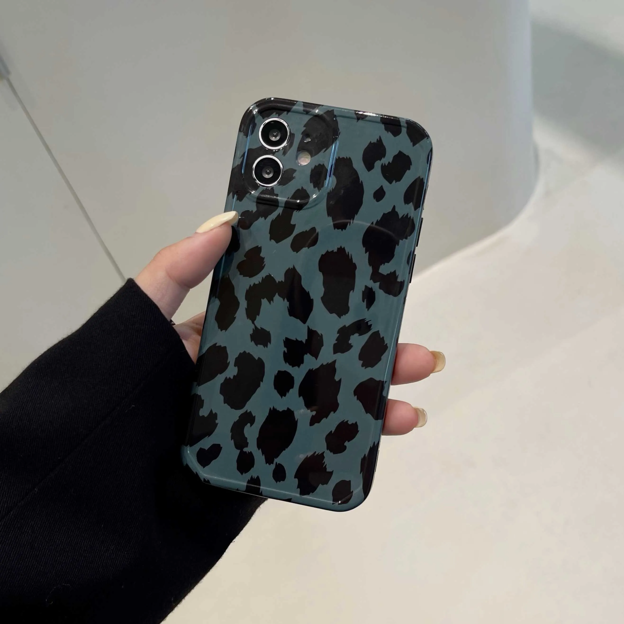Новый Зимний темно-зеленый Леопардовый Мягкий чехол для телефона iphone 13 11 12 Pro Max