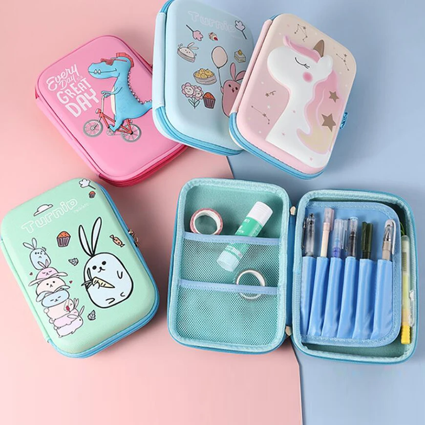 

Pencil Case Large Capacity Estuche Unicorn Kit Stationery Kawaiis Cases Trousse School Case 3 Zippers Anime School Supplies