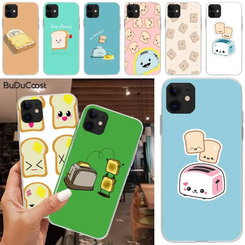 

Jomy INS simple cute toast bread bunny Soft black Phone Case For iphone 5C 5 6 6s plus 7 8 SE 7 8 plus X XR XS MAX 11 Pro Max
