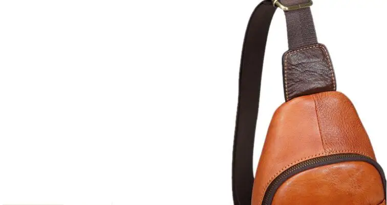 Оранжевая Вертикальная дизайнерская 2019 популярная Повседневная нагрудная сумка обработанный маслянистым воском одно плечо бизнес сумки