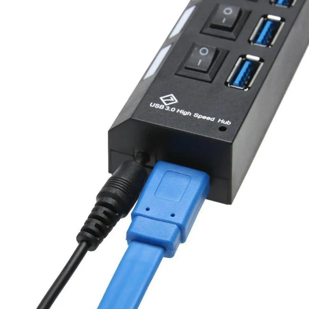 USB 3,0 концентратор 2,0 концентратор многопортовый usb-адаптер 7 портов расширитель несколько USB 3 Hab с адаптером питания USB3.0 концентратор с переключателем для ПК