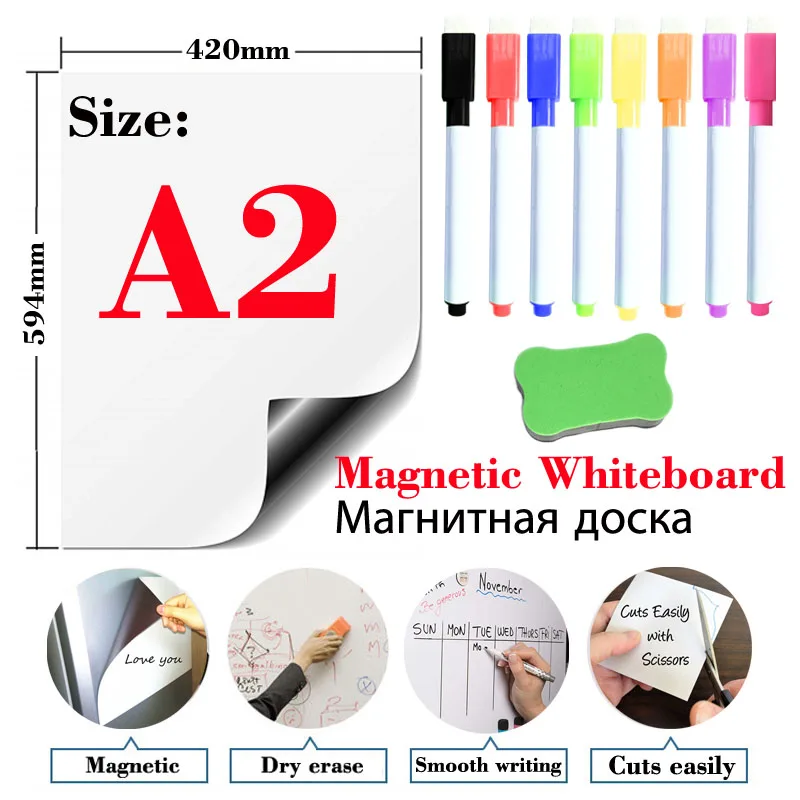 

Magnetic Soft Whiteboard Refrigerator Stickers Erasable Convenient Memo Message Board Office Teaching Dry Eraser Writing Board