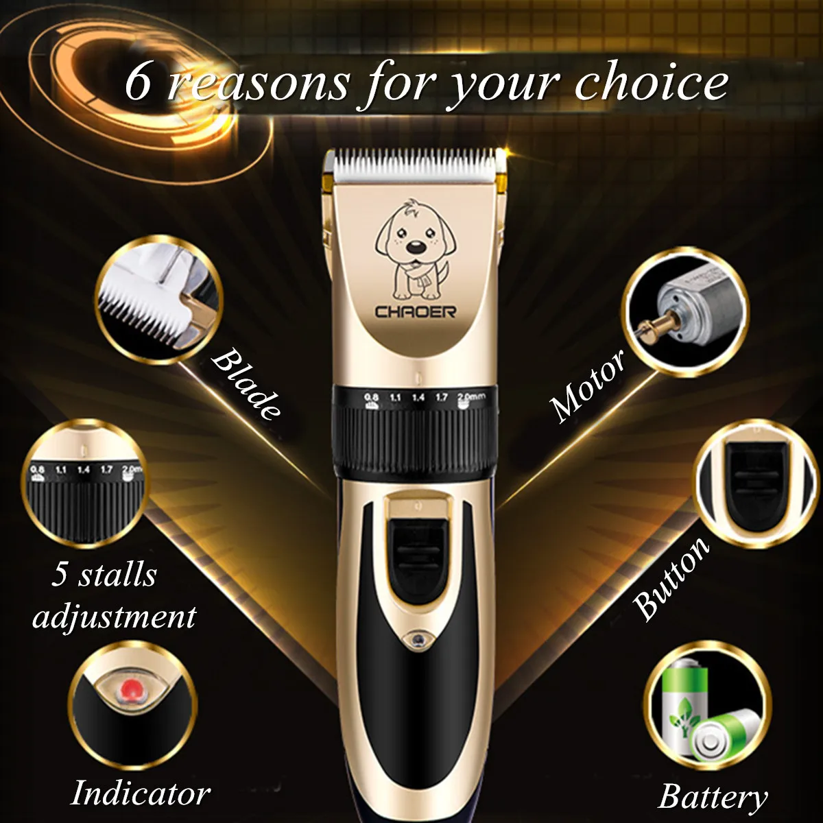 Rechargeable Cordless Cat and Dog Clippers Low Noise Professional Pet Clippers Grooming Kit Animal Clippers Pet Grooming Kit