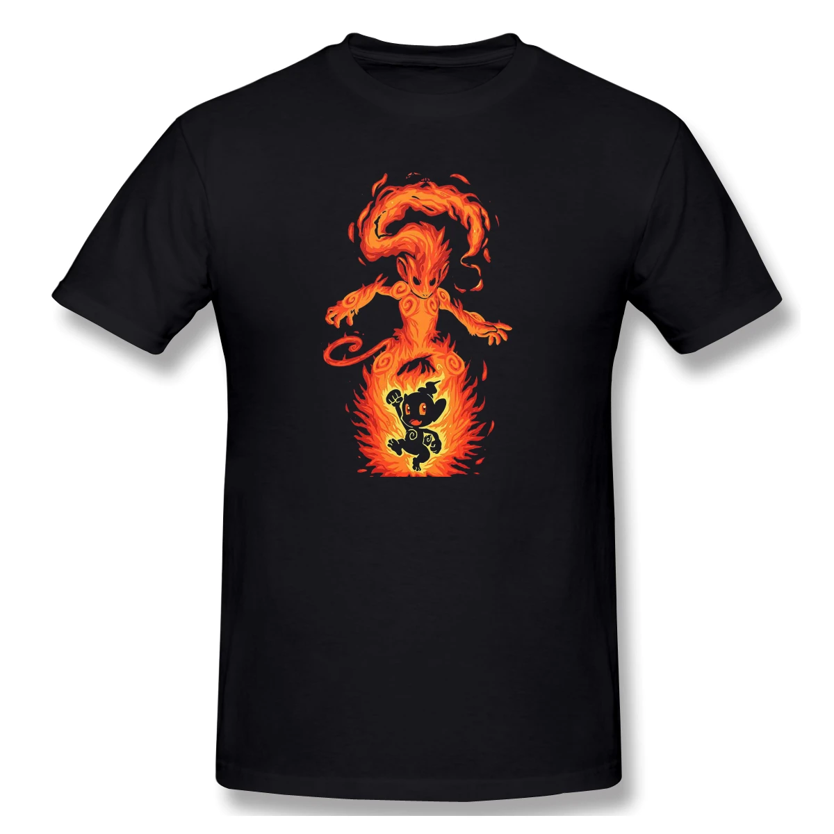 The Fire Ape inverse Chimchar And Infernape/Повседневная футболка Лидер продаж Футболка с покемоном