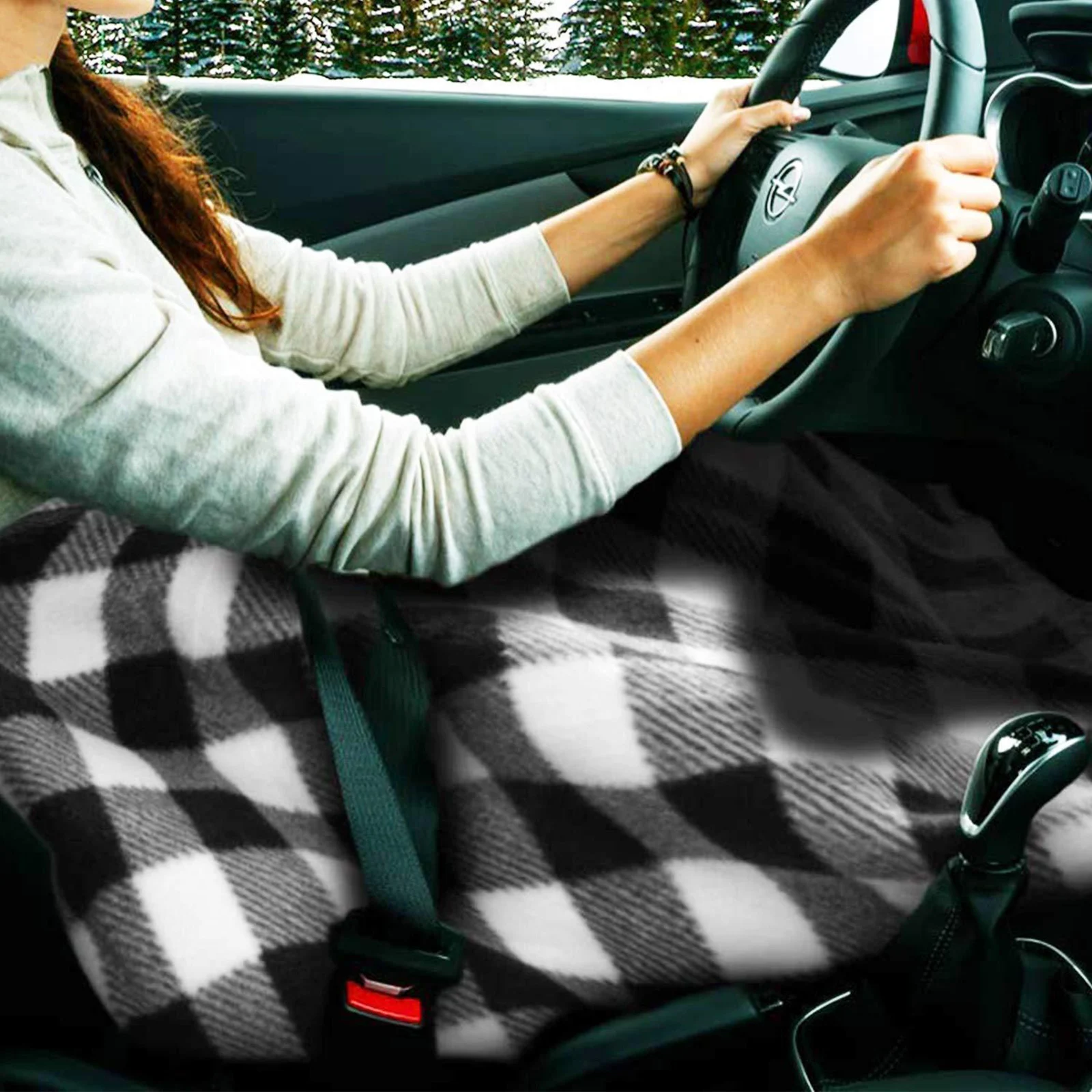 Electric Car Blanket 12 Volt Heated Fleece Travel Throw with Patented Safety Timer Constant Temperature Heating Blanket