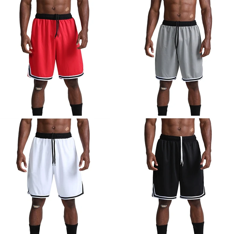 Мужские баскетбольные шорты для фитнеса с невидимыми карманами на шнурке эластичные быстросохнущие спортивные короткие брюки