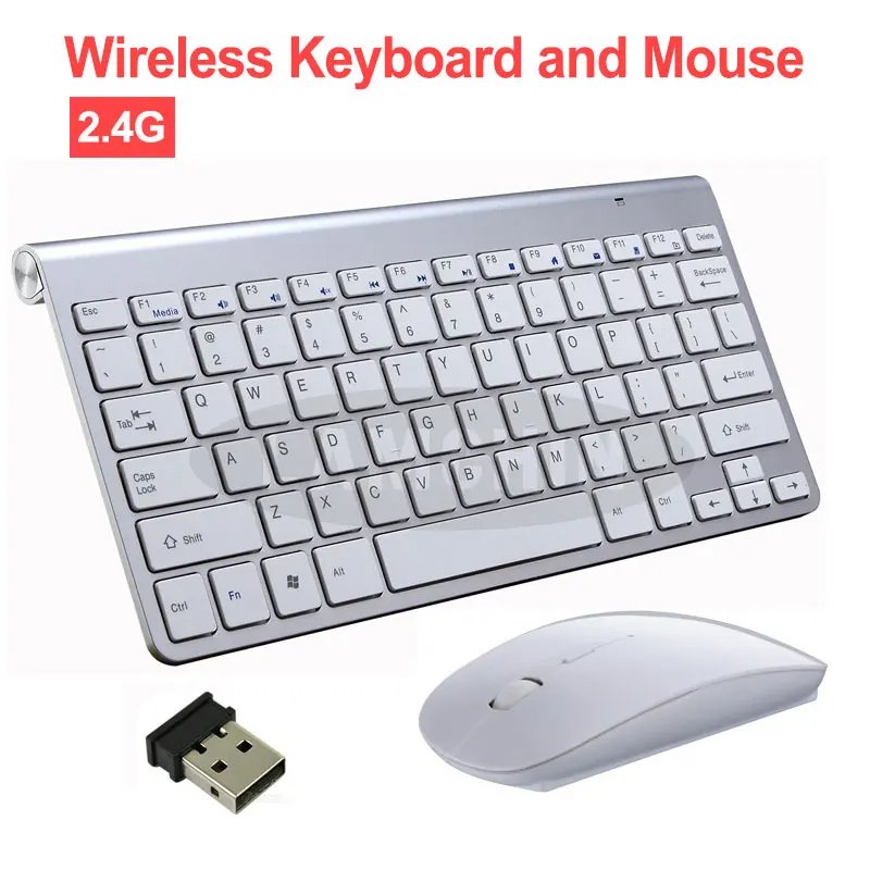  Wireless Keyboard and Mouse Combos Set For Notebook Laptop Mac Desktop PC 2.4G Mini Flimsy Multimed