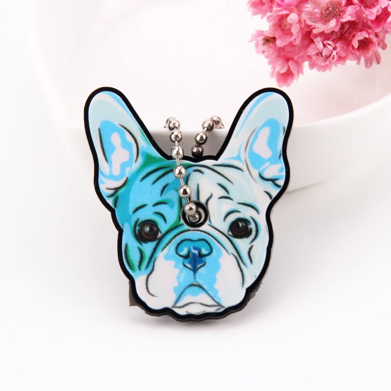 B04 Cartoon Anime Cute Key Cover Cap Silicone Mickey Stitch Bear Keychain Women Gift Owl Porte Clef Minne Key Chain - Цвет: B04