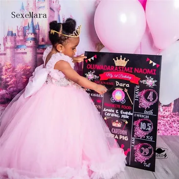 

Customize Baby Girls Dresses Little Princess Dress For Birthday Costume Infant Party Dress 12M 24M