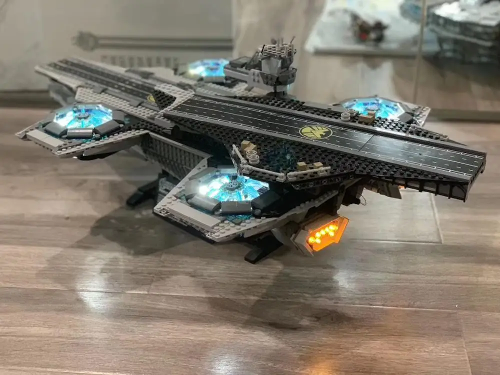 Щит Helicarrier Marvel Super Heroes DIY Набор светодиодных ламп для совместимых Iegoset 76042 07043 строительные блоки игрушки-модели Подарочные