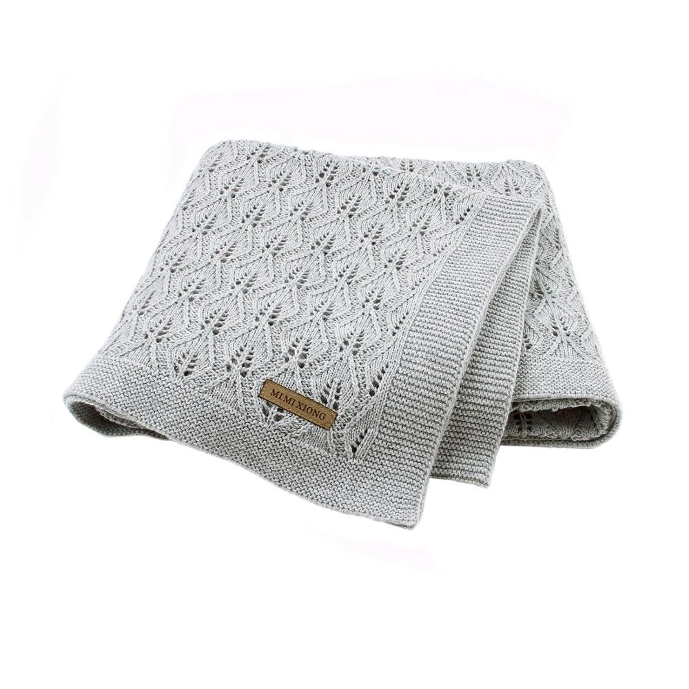 Couverture Pour Bebes Tricotee En Coton Couleur Unie Usages Multiples Nouveau Ne Lit De Couchage Poussette Douces Aliexpress
