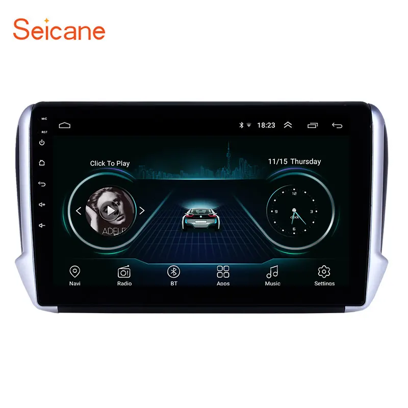 

Seicane Android 8.1 Car Multimedia player 2Din 10.1" For Peugeot 2008 2014 2015 2016 Radio GPS support Steering Wheel Control