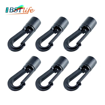 

6 Pieces/Lot Plastic Snap Hook Buckle Bungee Shock Tie Cord Ends Lock For Outdoor Camp Clothesline Elastic Rope Hook Accessories
