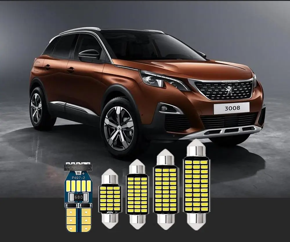 6 шт. для внутреннего освещения Peugeot T10 4007 405 406 505 208 GT 3008 301 306 307 308 1990-2019 | Автомобили и