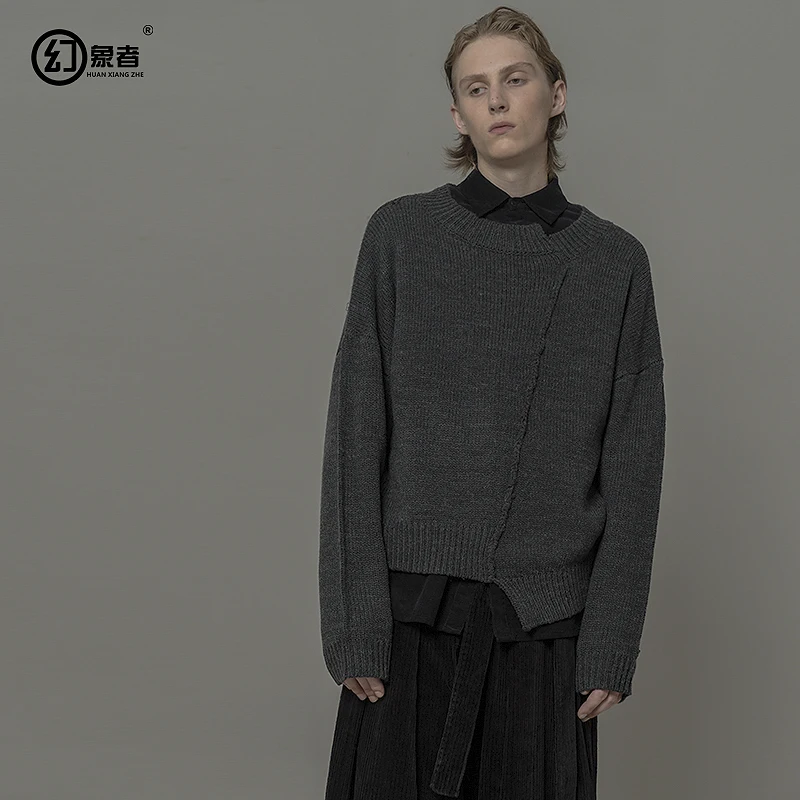 

[HUANXIANGZHE] 2020 Autumn Winter Men's sweater Pullovers Men's clothing Warm Male clothes Wool Sweater No gender
