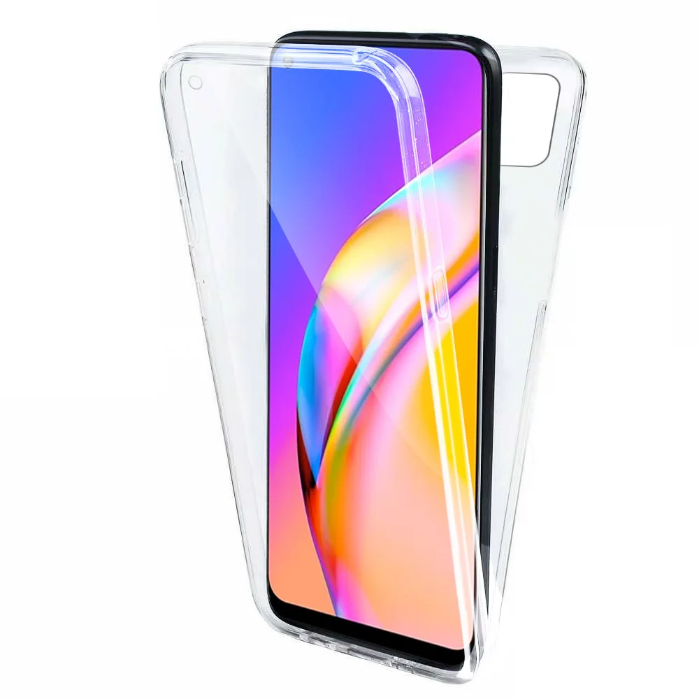 cases for oppo For Oppo A94 5G 6.43inch 360 Full Body Double Side Silicone TPU Transparent Cover Case For Oppo A 94 74 54 5G a74 a54 Soft coque oppo phone cases