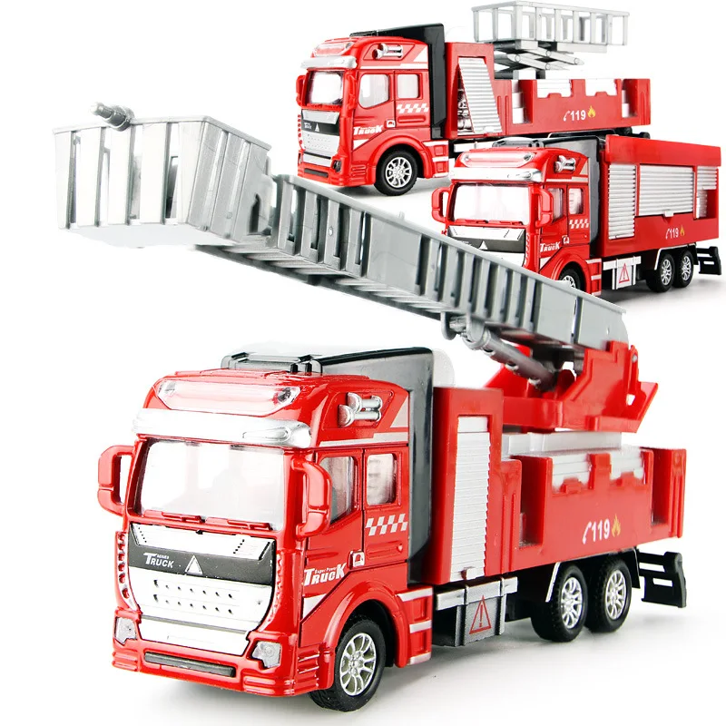 

CHILDREN'S Toy Car Fire Truck 1: 48 Alloy Car Model Intelligence Toys Set