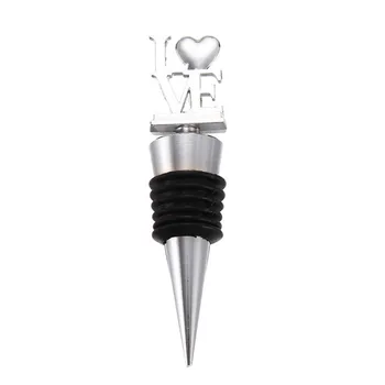 

Love Design Chrome Wine Stopper in Gift Box Wedding Party Giveaways Bottle Stoppers Bridal Shower Favors For Male Guest 5PCS