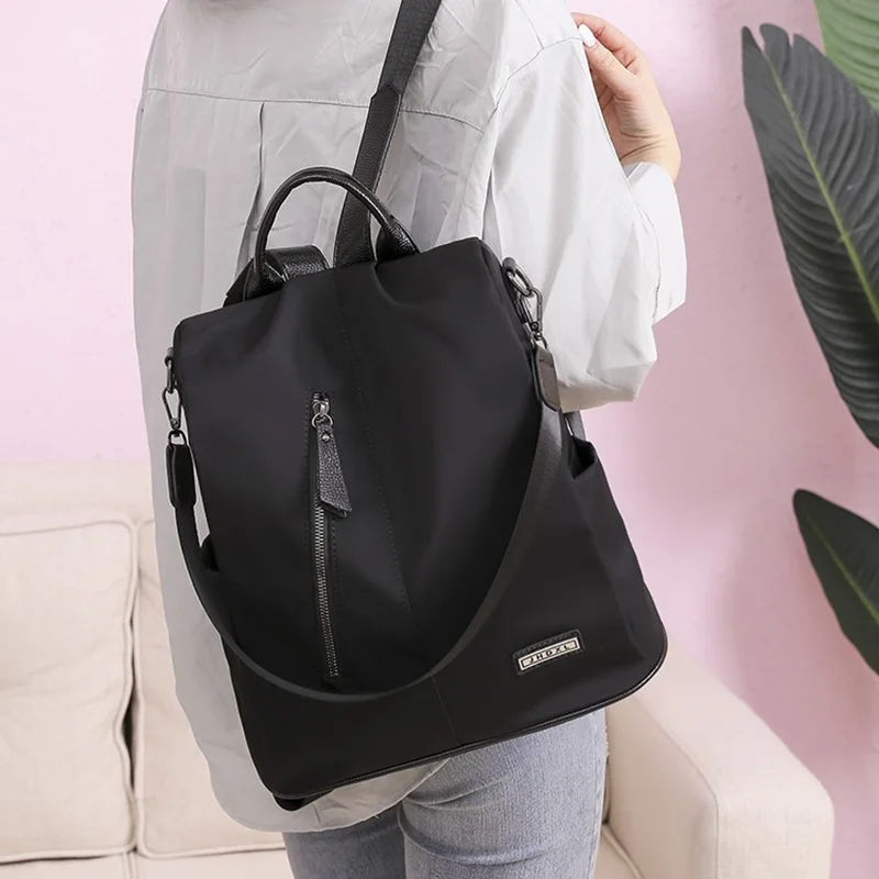 Women Anti-theft Backpack Waterproof Fabric Large Female Shoulder Bag Large Capacity Simple Style Casual Mochila Travel 6