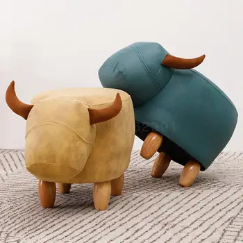 

Fashion Creative Calf Animal Shoe Stand, Solid Wood Sofa Stand, Household Foot Stand, Low Stool, Small Wood Stand