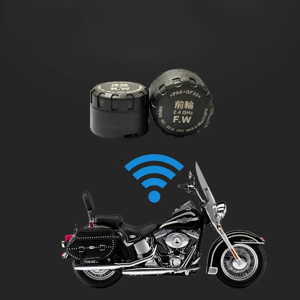 

Motorcycle Tire Pressure Monitor Temperature Detector External Smart Waterproof