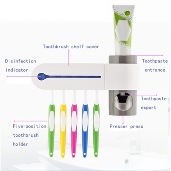 

Antibacteria Ultraviolet Toothbrush Holder Sterilizer Automatic Toothpaste Dispenser Squeezer Bathroom Accessories Set