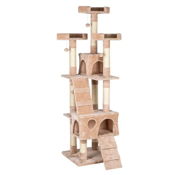 

66" Sisal Hemp Cat Tree Tower Condo Furniture Scratch Post Pet House Play Kitten with Cozy Perche Pet supplies Free shipping