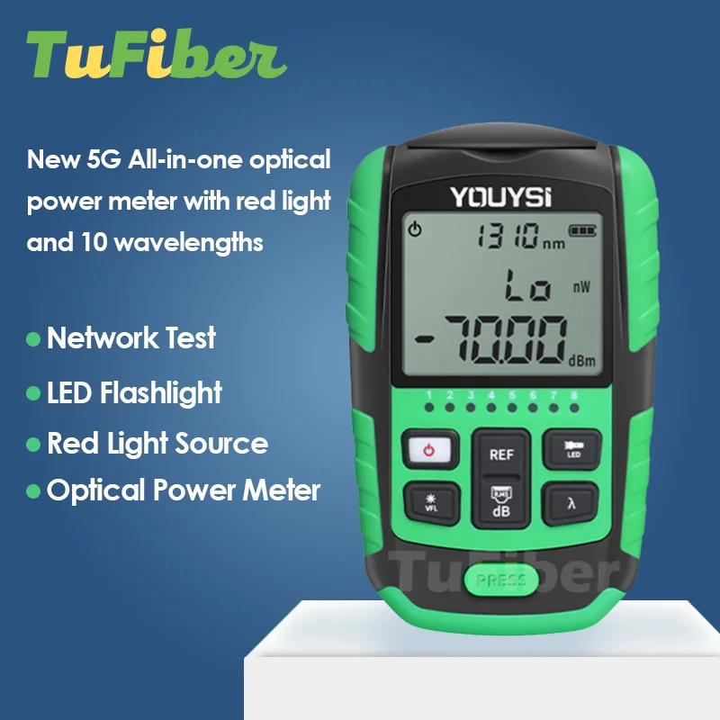 Optical Fiber Power Meter 2021 NEW 4 in1 5G 10 Wavelength Visual Fault Locator Network Cable Test Optical Fiber Tester OPM VFL fiber optic equipments