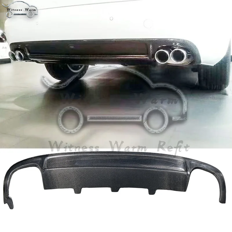 Carbon fiber S4 style car rear bumper diffuser lip rear bumper boot lip cover rear chin skirt for Audi A4 B8.5 standard bumper