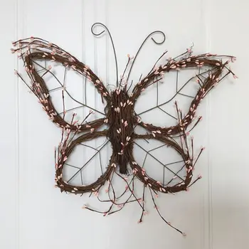 

Vine Butterfly Front Door Outdoor Wreath for Crafts Holiday Wall Wedding Decor 67JB