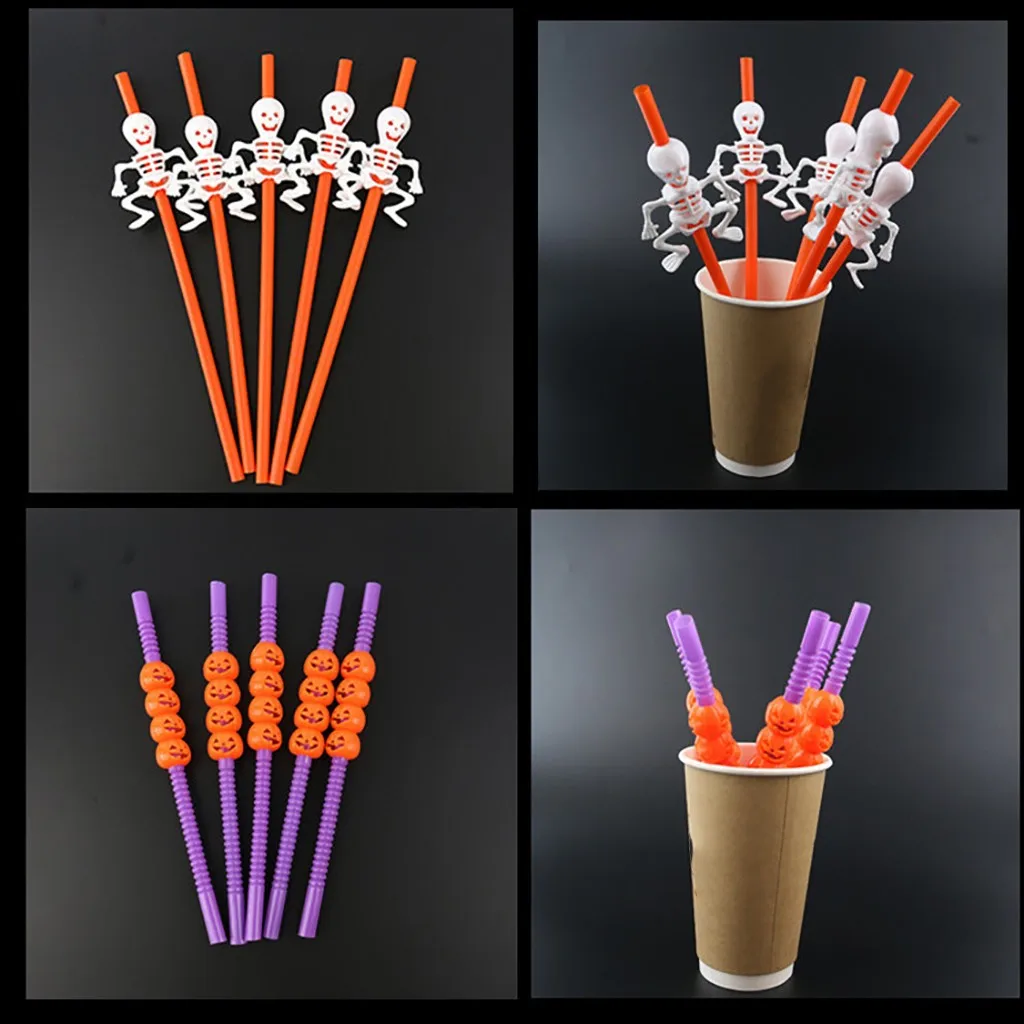 

Halloween Drinking Utensilsstraw Straw For Bar KTV Beverage Shop 5Pcs