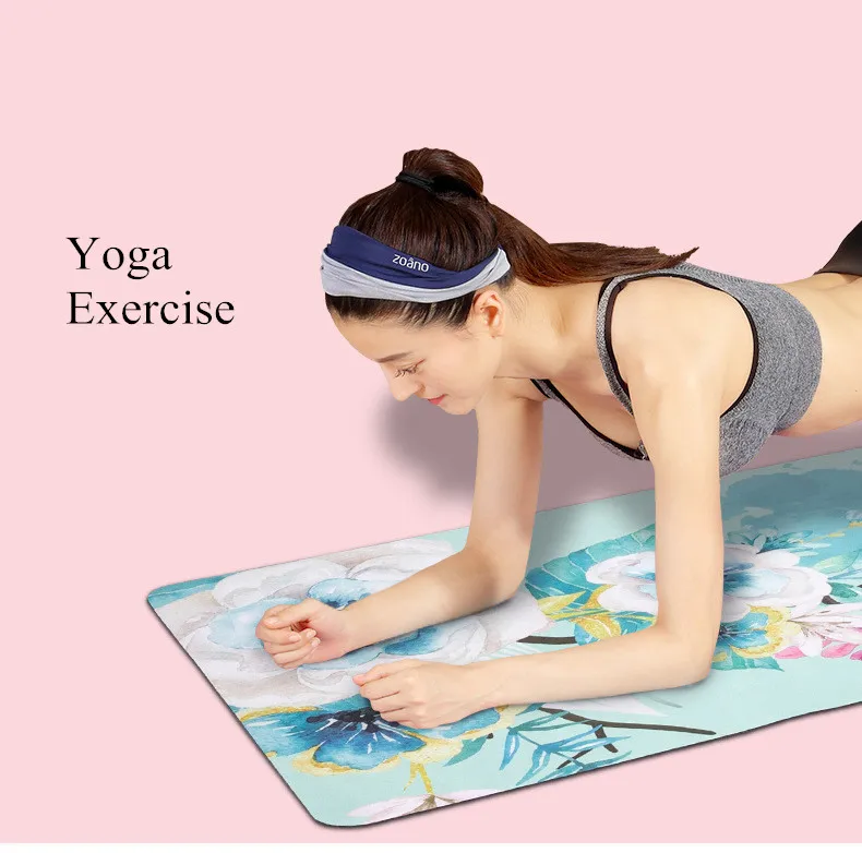Print Yoga Mat Thin Natural Rubber Suede 183*68cm*1.5mm Pilate Anti-slip Exercise Mat Balance Pad Yoga Travel Mat Yoga Matress