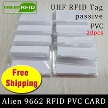 UHF ПВХ Карта RFID Alien 9662 915m868m860-960MHZ H3 EPC 6C 20 шт дальняя дистанция чтения смарт-карта Пассивная RFID Метка